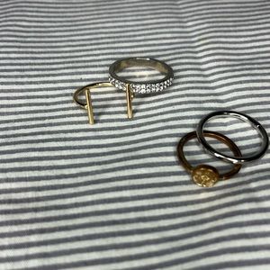 2 gold and 2 silver rings
